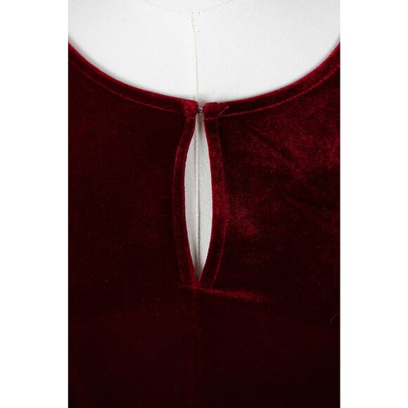Lauren Ralph Lauren Size L Blouse Long Sleeves Velvet Burgundy - Picture 4 of 7